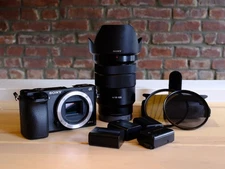 Sony A6000 + 18-105mm F4.0 Sony G Lens + Batteries and Filters