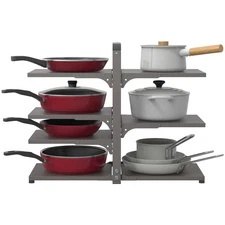 Pot and Pan Organizer Rack for under Cabinet, Heavy Duty Pot Pan Rack under S...