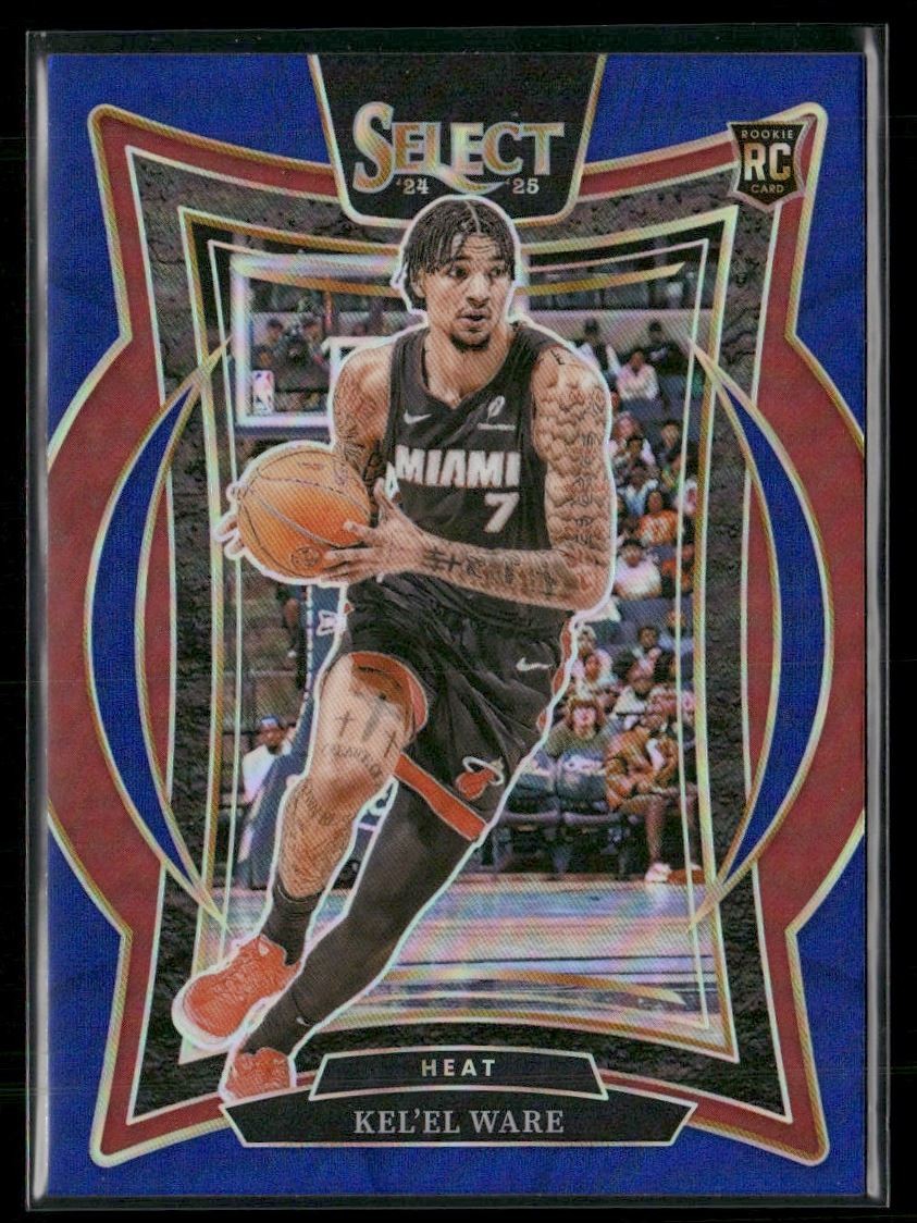 Kel'el Ware 2024-25 Panini Select Blue Holo Prizm Rookie Miami Heat #66