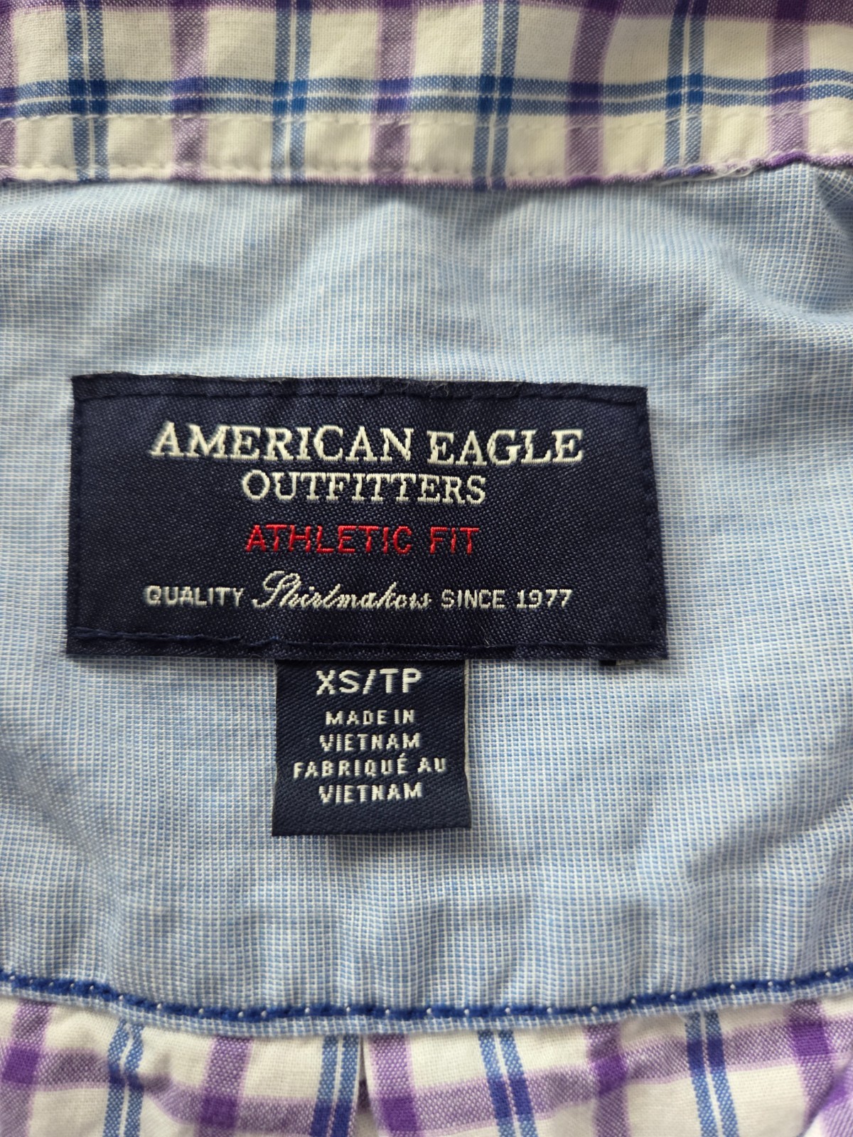 American Eagle Womans Button Down Gingham Shirt XS - image 3