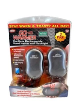 Go Warmer Rechargeable Hand Warmer With Flashlight 2 Pack  Colors May Vary