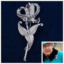 Flamme Lilie Brosche Reproduktion, Queen Eliz...