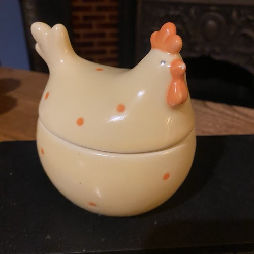 Gisela Graham Yellow Ceramic Chicken Lidded Jar Choc Holder Easter Gift Keepsake - Picture 1 of 23
