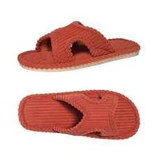 House Slippers Bedroom for women Corduroy shoes indoor and outdoor 7.5-8 Orange