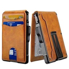 Men's Slim PopUp Bifold Carbon Fiber Wallet, RFID Blocking, Money Clip, Men Gift