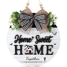Home Sweet Home Sign, Wooden Welcome Sign for Front Door, 3D Farmhouse Porch ...