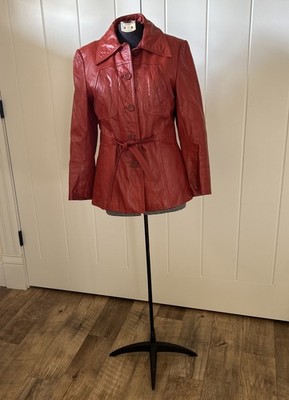 Vintage 1970 s Burnt Orange/Rust Women s Dagger Collar Leather Jacket