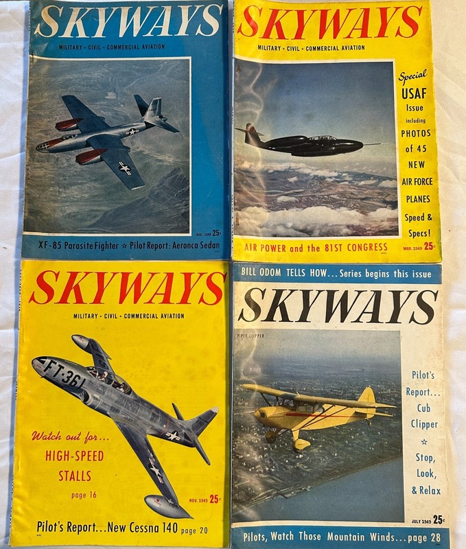 Skyways Magazine 1948-1949 Lot of 4