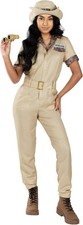 Women`s Zookeeper Costume Safari Zoo Keeper Crocodile Hunter Fancy Dress S - XL