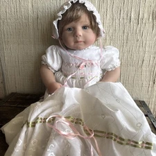 Vintage Sherri Williams Paradise Galleries Reborn Baby Doll 19" #201 white dress