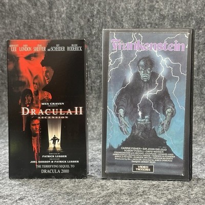 Frankenstein Carrie Fischer Lot of 2 VHS Horror Films Wes Craven s Dracula II