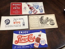 Four Pepsi Cola Blotters 1940’s-1950’s