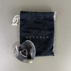 Steuben heart to heart Eric Hilton crystal glass hand cooler figurine Signed Box