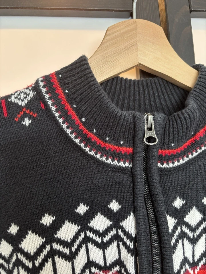 Hanna Andersson Fair Isle Sweater Nordic Quarter-Zip Womens Sz Large Cotton Knit - Image 4 of 4