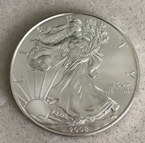 2008 Silver American Eagle $1 - BU - Brilliant Uncirculated - In Capsule