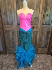 InCharacter Adult Mermaid Halloween Costume w/Wig, Headband & Slippers - Size L