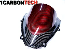CARBON FIBER RED HYBRID WINDSCREEN 06 07 2006 2007 SUZUKI GSXR 600 750