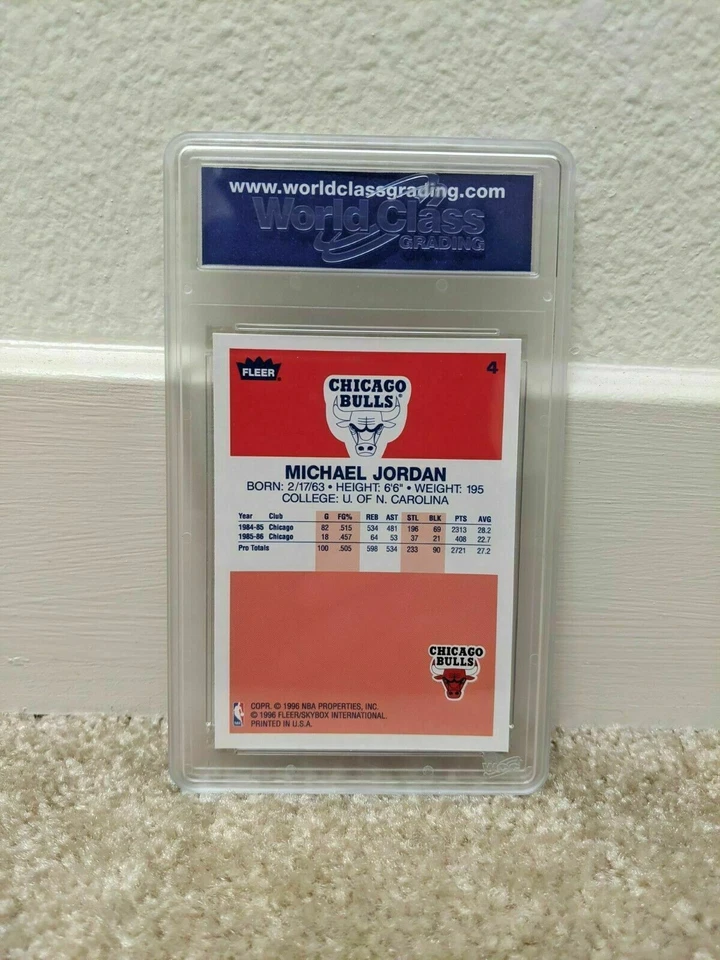 MICHAEL JORDAN ROOKIE CARD 1996-97 FLEER DECADE OF EXCELLENCE #4 GEM MINT - Image 2 of 2