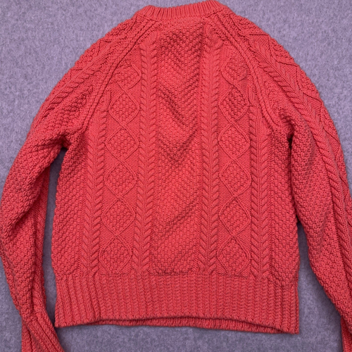 L.L. Suéter grueso tejido con cable naranja mediano Bean Signature Fisherman para mujer - Imagen 7 de 7