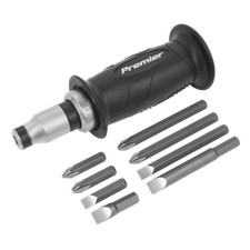 Sealey AK2082 Impact Driver Set 10 Piece Protection Grip with Bits 1/2''D