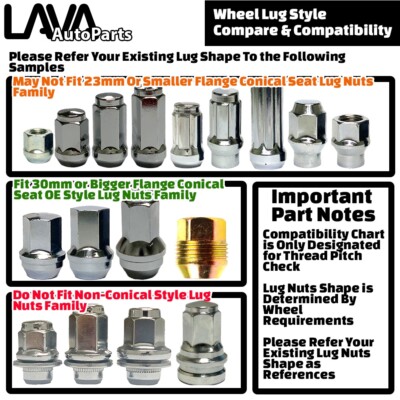 Set Of 20 Chrome Lug Nuts - M14x1.5 Thread, 60° Conical Seat, Fits Ford, Chevy, Cadillac, Tesla