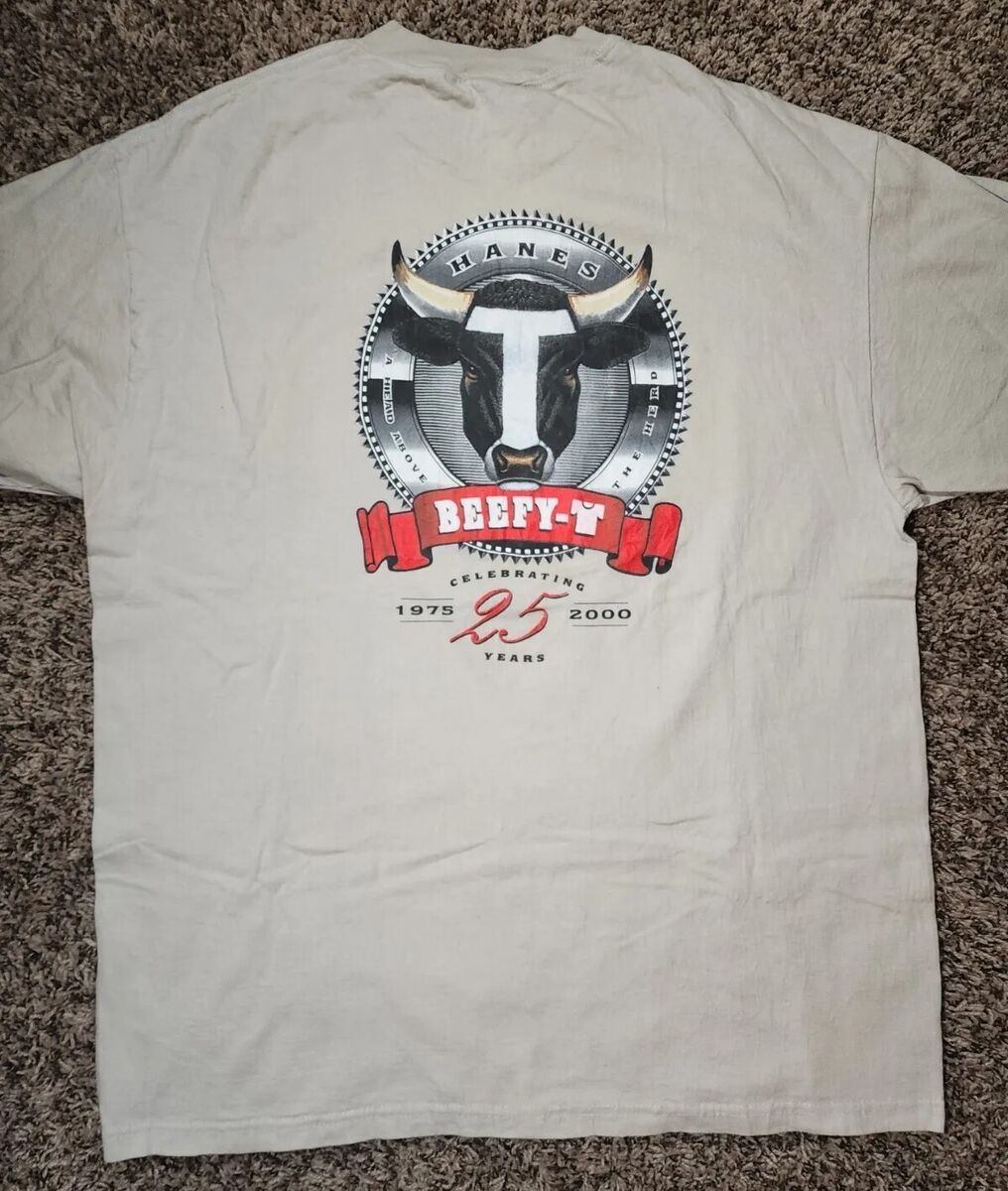 Vintage 90s Hanes Beefy Tee Promo T-Shirt Beefy-T Cow Bull Vintage 90s Hanes Beefy Tee Promo T-Shirt Beefy-T Cow Bull