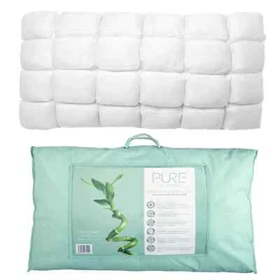 PURE COLLECTION Bamboo Pure Percale Organic Antibacterial Hypoallergenic Pillows Neck Support UK