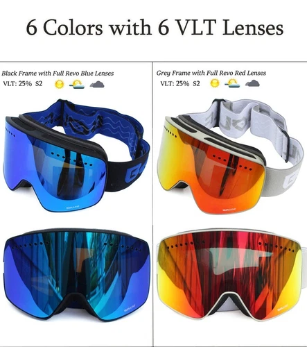Ski Goggles OTG Winter Snow Snowboard Anti Fog UV400 Protection Comfy Unisex - Picture 10 of 48