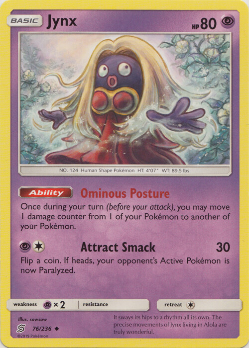 Pokemon Jynx - 76/236 - Uncommon NM-Mint Unified Minds