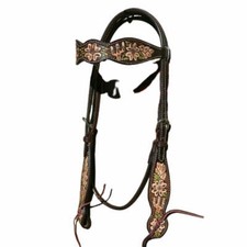 1020-12-SV Circle Y Dogwood Desert Brow Band Headstall NEW
