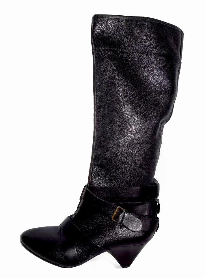 Botas altas de cuero negras Cynthia Rowley Lainey - talla 37,5 / 7,5 - venta al por menor $288 Foto 3 de 4