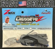 Z-Man Fishing CrossEyeZ ChatterBait 3/8oz Bladed Swim Jig Bass Lure, Black/Blue