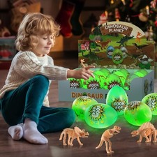 12Pack Surprise Jumbo Dinosaur Toy Eggs Boys Girls, Luminous Dino Eggs Christmas
