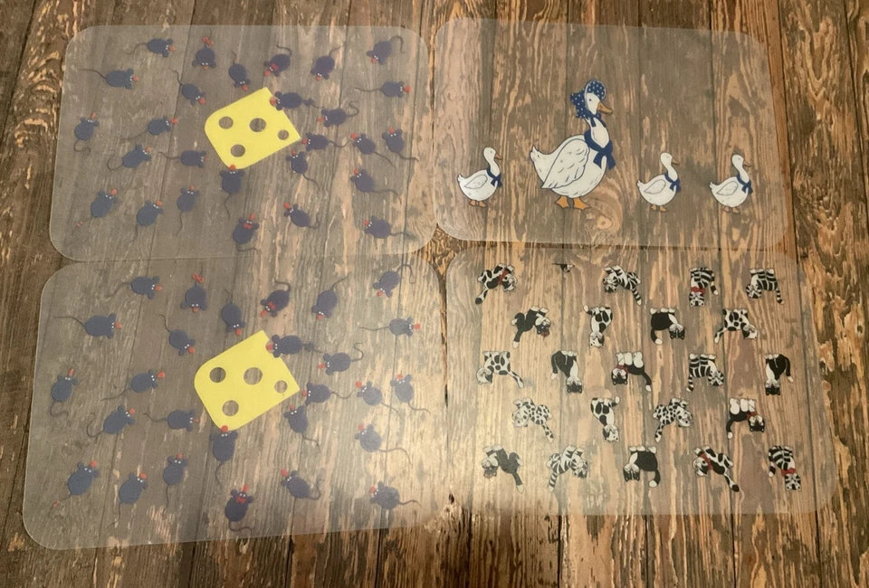 4 Platzdecken Tischset abwaschbar, Platz Unterlage Essen Kind, gebraucht