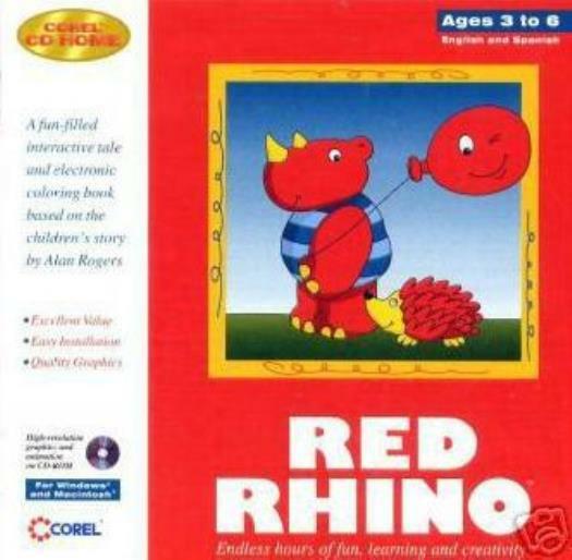 Red Rhino PC CD kids search for lost balloon drawing color game