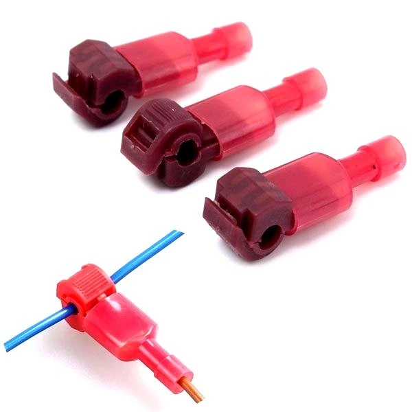 T-Tap Insulated Wire Connector Male 22-18 ga. Terminal Quick Disconnect 200 pcs - Image 2 of 2