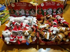 Elf Shelf Pets Plushee Pals Clip Mini Boy Girl Fox Bernard Reindeer Set ORNAMENT