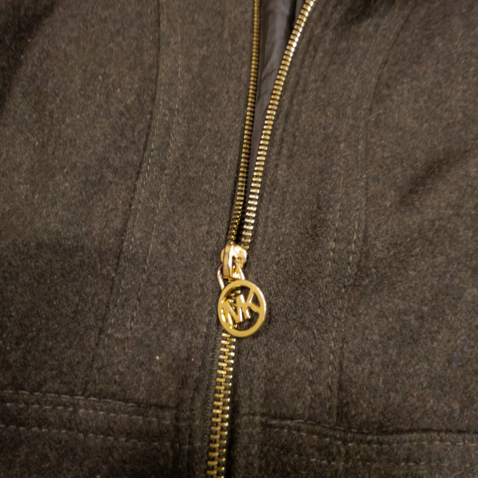 Cappuccio Rimovibile Michael Kors Miscela Lana Donna Media Cerniera Intera Cappotto Giacca Esterna