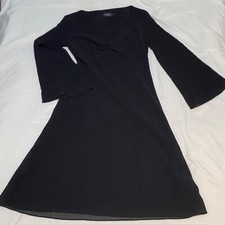 Black Dress, size 8, A line, flare sleeves, sequent sleeves