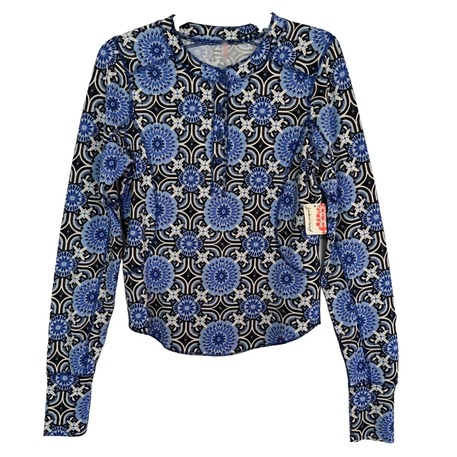 Long Sleeve Floral Activewear Tops for Women