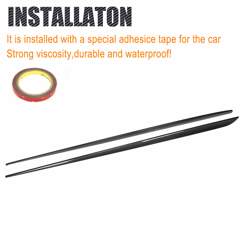 Fit For Jaguar XE Sedan 2015-2017 REAL CARBON Side Skirts Extension Lip Spoiler - Picture 10 of 12