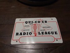Vintage Qui-Co CB Radio League Metal Sign PA Berks Lebanon Chester Lancaster Co