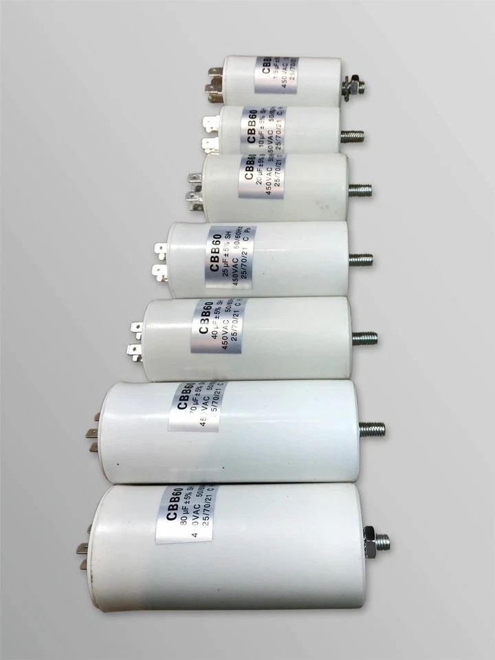 Universal Microfarad Start Run Motor Capacitors MFD 1.5UF - 80UF Spade Capacitor