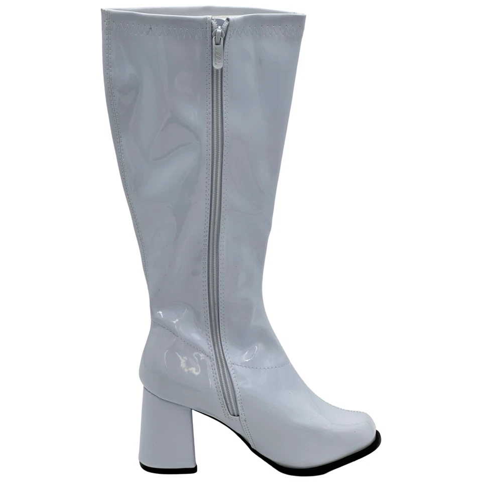 Botas fantasia Ellie Shoes brancas Gogo 2050 femininas tamanho 7 - Imagem 3 de 4