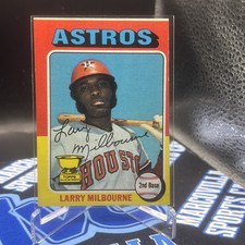 1975 Topps Baseball  Larry Milbourne Rookie Cup Card #512 Houston Astros EX++. rookie card picture