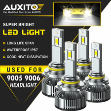 9005 9006 LED Headlights Kit Combo Bulbs 6500K High Low Beam Super White Bright