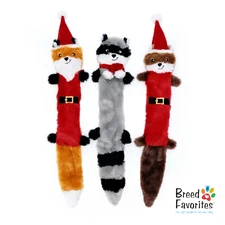 ZippyPaws Holiday Skinny Peltz Plush Dog Toy Large 3pk