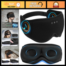Bluetooth Sleep Mask with Headphones, 3D Blackout Eye Mask for Side Sleepers, So