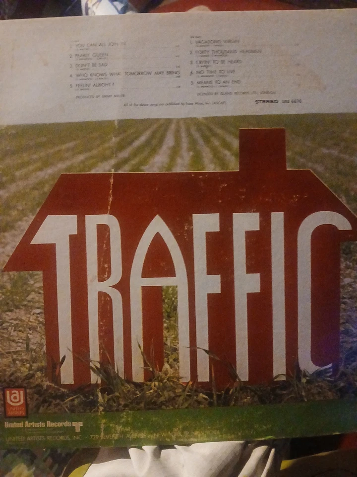 LP, Traffic, Self-titled, 1968 United Artists UAS 6676, Original Iss - Image 2 of 2