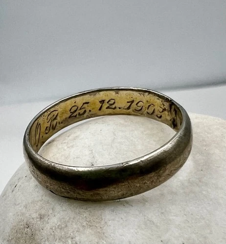 1903 year , 19th centur Antique wedding Vtg old SILVER russian handmade Nominal